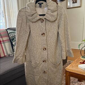 Alfani Taupe Button-Up Cape Coat